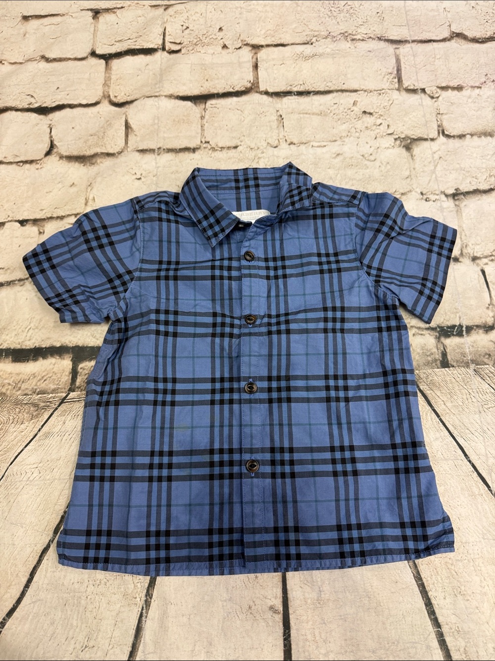 Burberry Boys Shirt Short Sleeve Size 4Y Striped Button Down - Picture 2 of 11